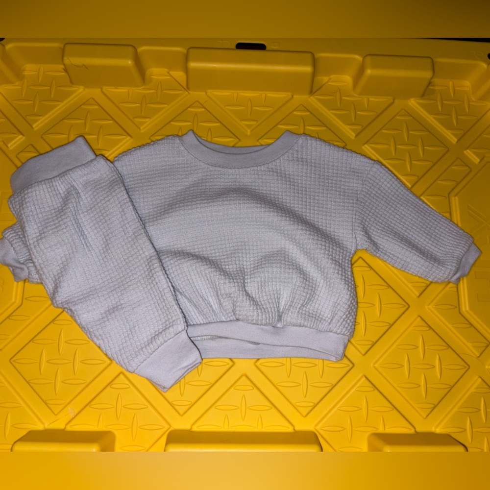 Blue Waffle Knit Sweater